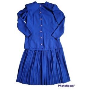 VTG Late 1970-1980 Henry-Lee 2PC Blue Blazer And Pleate